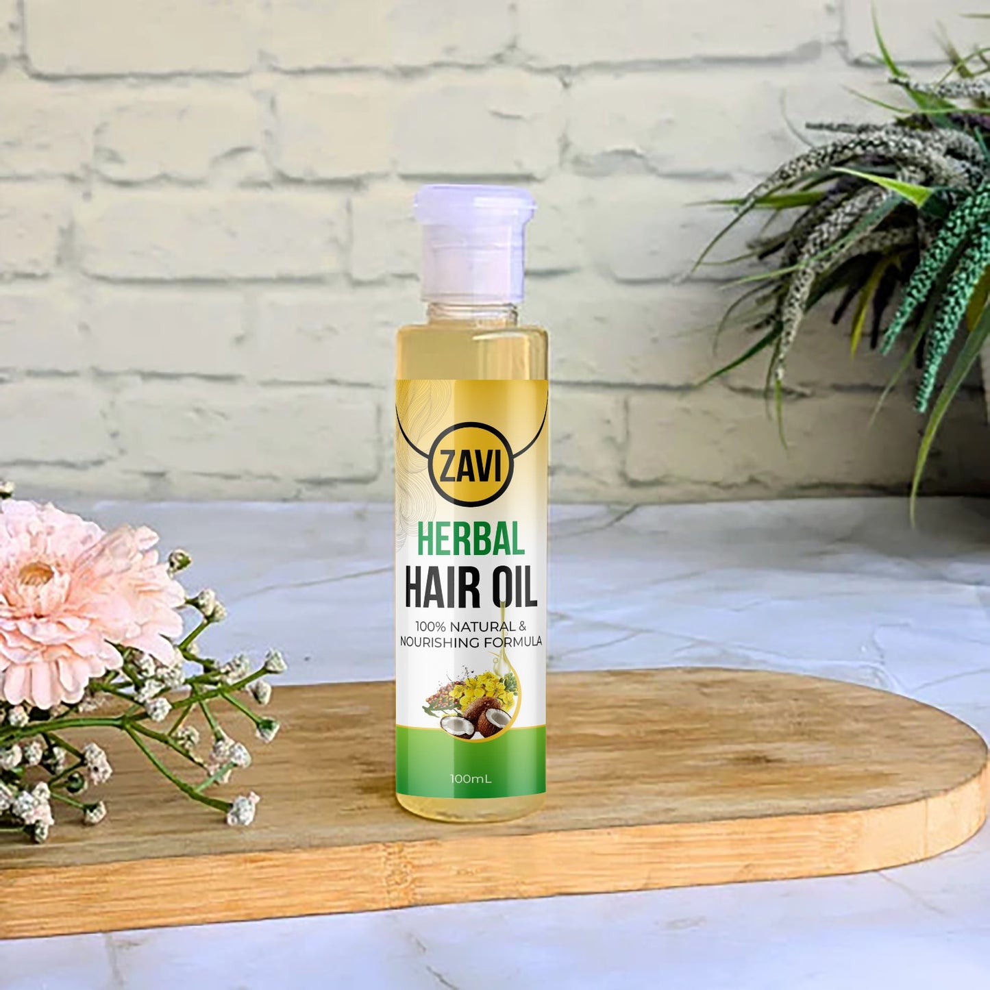 Zavi Herbal Hair Oil – 100% Natural Hair Growth & Anti-Hair Fall Formula (100mL)