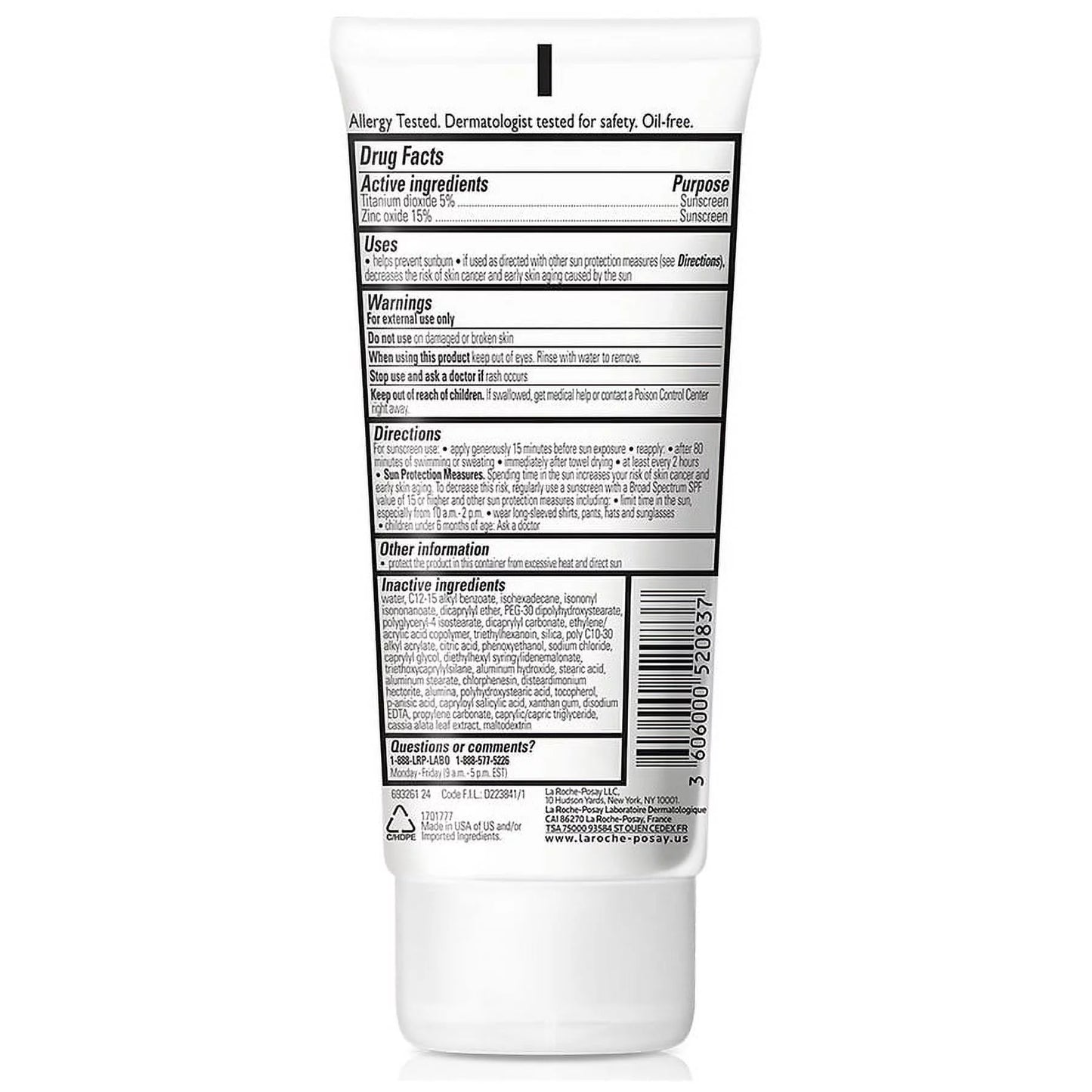 LA ROCHE POSAY SPF 50 GENTLE LOTION MINERAL SUNSCREEN 90ml