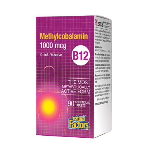 Natural Factors Vitamin B12 1000 mcg (Sublingual), 90 Ct