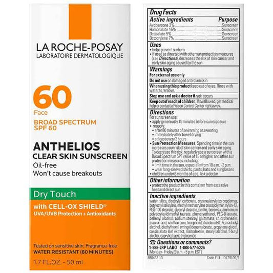 La Roche-Posay Anthelios Clear Skin Oil Free Sunscreen SPF 60