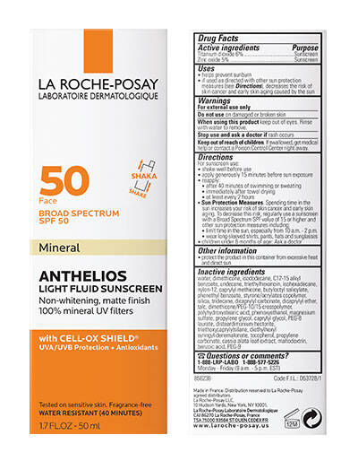 La Roche Posay ANTHELIOS MINERAL ZINC OXIDE SUNSCREEN SPF 50 منرل زنک آکسائیڈ سن اسکرین چہرے کے لیے